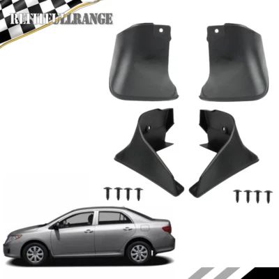 Guarda-lamas pretos protetores contra respingos 4 peças para Toyota Corolla 2009 2010-2013 - Imagem 1 de 4