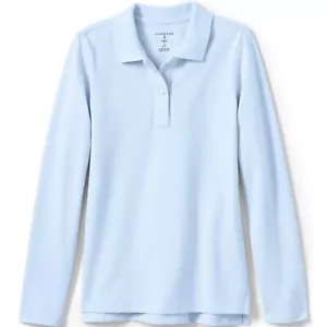 School Uniform Girls Long Sleeve Feminine Fit Mesh Polo Shirt Size XL - Picture 1 of 2