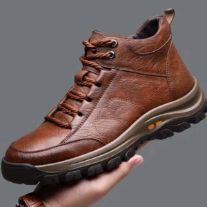 Scarpe da ginnastica alte uomo calde in pelle PU casual palestra passeggio sport corsa - Foto 1 di 11