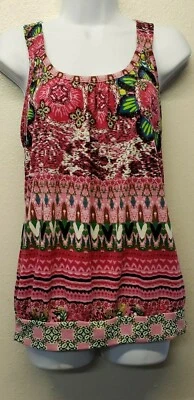 Camiseta sin mangas para mujer junior grande rosa multicolor tejedores verano Foto 1 de 4