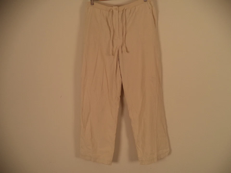 Womens Beige First Issue Casual Pants. 14. 100% Cotton. Inseam 30.  - Image 1 of 4