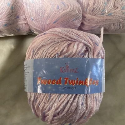 8pack KNITPAL Tweed Twinkles  Yarn  Soft Pink 70% Acrylic 21% Poly  50G/87yd - Image 1 of 4