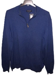 Roundtree Yorke 1/4-Reißverschluss Pullover blau meliert HOCH XLT neu mit Etikett - Bild 1 von 4