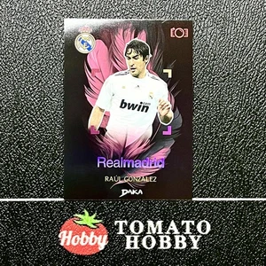 DAKA TOP AUDIENCE 2024-25 RAUL GONZALEZ /199 PINK REFRACTOR LEGENDS REAL MADRID - Picture 1 of 2