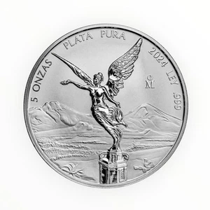 2024 Mexico 5 oz Silver Reverse Proof Libertad (In Capsule) - Picture 1 of 3