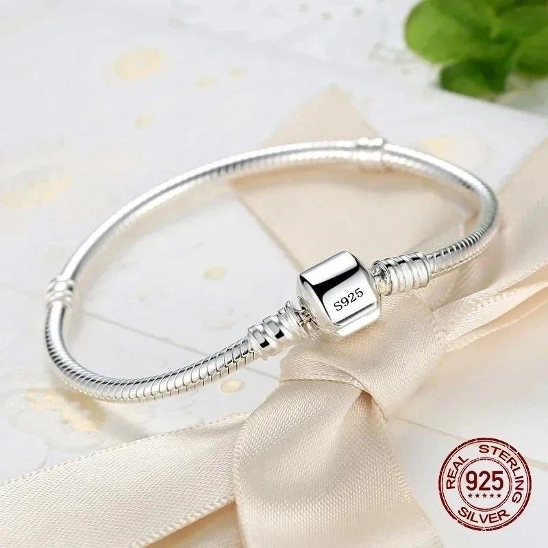 Handmade 925 Sterling Silver Snake Chain Bracelet for Women Fine Jewelry UK - Image 1 of 4