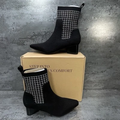 Vivaia Womens Pointed-Toe Western Ankle Boots Black Water Repellent UK 5 Theresa - Image 1 of 4