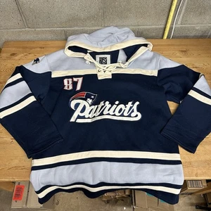 New England Patriots 87 Rob Gronkowski Hockey Style Size Large L Sweatshirt - Picture 1 of 11