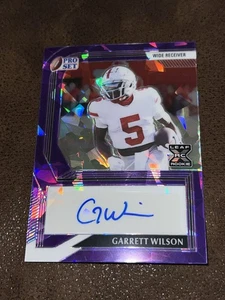 Juego Leaf Pro 2022 Garrett Wilson Rookie XRC púrpura hielo agrietado automático #’D 01/20! - Imagen 1 de 4