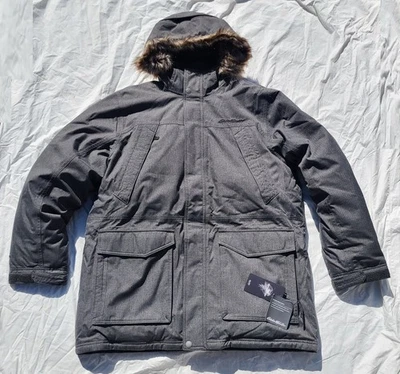 Eddie Bauer Men Superior Down Parka Coat Dark Charcoal Heather Grey XL New - Image 1 of 4