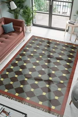 Vorleger Kelim Wolle Jute Läufer Handgewebt Vintage Carpet Vintage Orientalisch - Bild 1 von 4