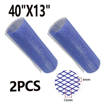 2x Parrilla Delantera Coche Malla 40" X 13" Rejilla Aleación Aluminio Hoja Azul Agujero Romboical Foto 1 de 4