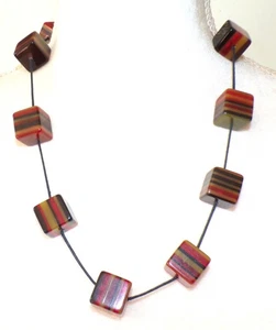 Sobral Formas Cubo Curto Short Cube Pop Ruga Bead Artist Made Necklace - Picture 1 of 7