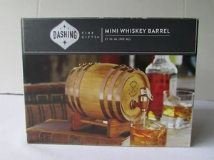 Mini Whiskey Barrel Keg Whisky Cask 27 fl oz Alcohol Dispenser Dashing Fine Gift - Picture 1 of 12