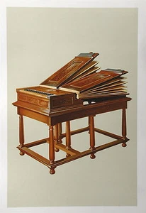 Regal Musikinstrument Chromolithographie 1888 - Bild 1 von 1