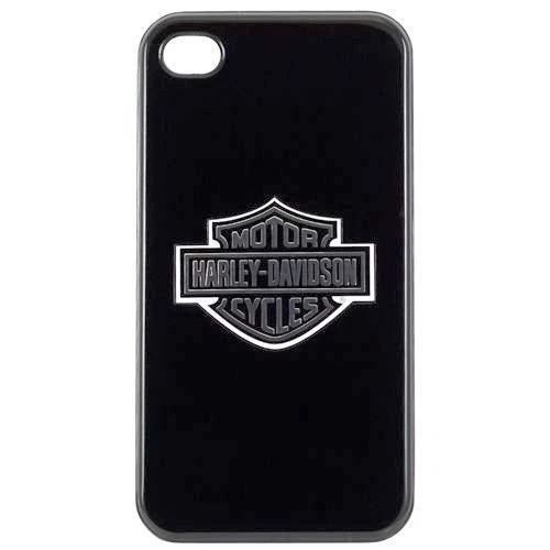 Licensed Harley Davidson Black Hard Shell Case Silver Logo for Apple iPhone 4 4S - Image 1 of 1