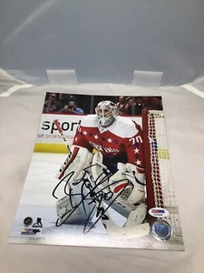 Foto autografiada por Braden Holtby de Washington Capitals de 8x10 certificado de autenticidad PSA/ADN 1B - Imagen 1 de 4