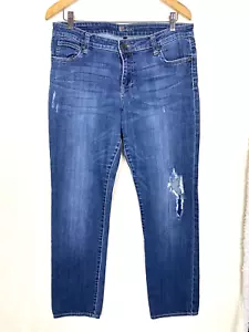 Kut Jeans Womens Size 10 Straight Leg Destressed Denim ripped - Picture 1 of 16