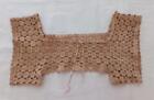 Vintage Filet Crochet Lace Bodice Dress Trim Ecru Pink Ribbon Cotton Collar