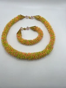 Beautiful,hand made,sead bead necklace and bracelet set - Picture 1 of 5