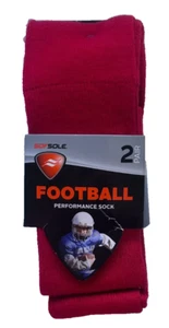 Sof Sole Youth, Rich Red, Football Performance Knee High Socks. Size: Y10-4.5 - Picture 1 of 5