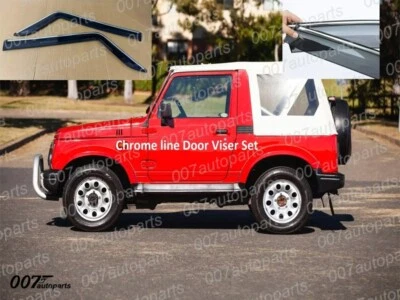 Visera de puerta de línea cromada para Suzuki Samurai deflector de viento/irrompible Foto 1 de 4
