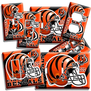 EQUIPO DE FÚTBOL CINCINNATI BENGALS INTERRUPTOR DE LUZ PLACA DE PARED DECORACIÓN SALA DEPORTIVA - Imagen 1 de 34