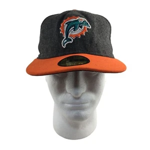 59FIFTY NEW ERA NFL MIAMI DOLPHINS GRAY/ORANGE FITTED HAT SIZE 7 - Picture 1 of 5