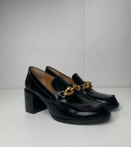Tory Burch Jessa schwarz 90er klobiger Stil Pferdegebiss Reitsport Loafer Pumps Größe 8 - Bild 1 von 11