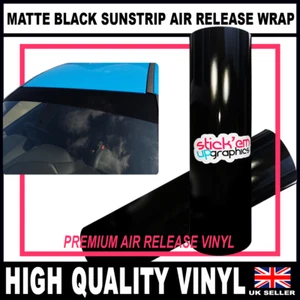 EASY APPLY 200mm Gloss Black Sunstrip AIR RELEASE - Picture 1 of 3