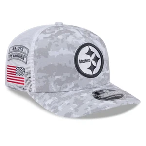 Pittsburgh Steelers New Era 2024 Salute To Service 9SEVENTY Trucker Snapback Hat - Picture 1 of 10