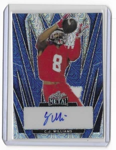 2024 Blatt Metall Fußball C J Williams blau Autogramm - 8/8 Rookie/8 BA-CJW RC - Bild 1 von 2
