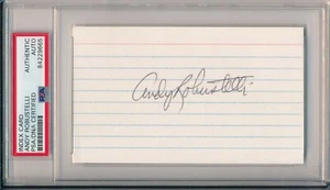Andy Robustelli NY Giants HOF 1971 Signed 3x5 Index Card ~ PSA/DNA Auth Slab - Picture 1 of 3