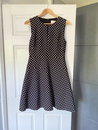 Abito nuovo con etichette Kate Spade NY Diamond jacquard linea A taglia UK 12 PREZZO AL PUBBLICO £ 318