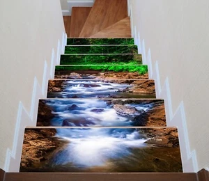 3D Summer Creek A030 Stair Risers Decoration Photo Mural Vinyl Wallpaper Vera - Bild 1 von 6