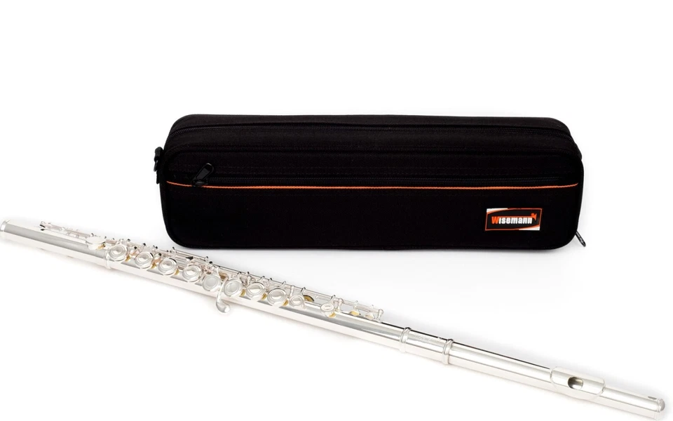 Flute Wisemann DFL-395, C key, 16hole, silver plated finish, with canvas case — 第 1/4 张图片