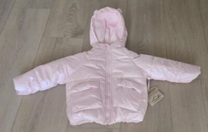 BEARPAW Toddler Girl's Lined Irridescent Pink Puffer Winter Jacket, Hood, New - Picture 1 of 11