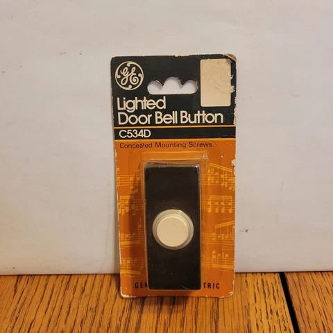 Vintage 1976 General Electric Lighted Door Bell Button C534D  (NOS) Cover