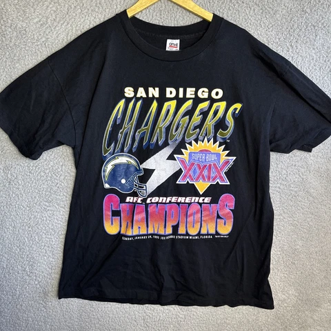 Vintage San Diego Chargers Shirt Men's 2XL XXL AFC Conference Super Bowl XXIX Cover