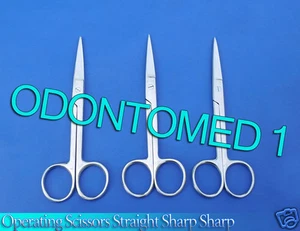 12 OPERATING DISSECTING SURGICAL SCISSORS 5.5" STRAIGHT SHARP SHARP BLADES  - Picture 1 of 3
