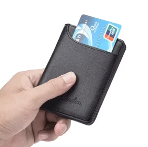 Men's Wallet Vertical Multi Card Small Wallet Driver's License Mini Wallet BLACK - Foto 1 di 5