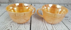 Feuerkönig Pfirsich Glanz nur Teetassen 2 Stück Anchor Hocking Lorbeerkranz - Bild 1 von 11