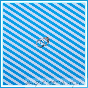 BonEful Fabric FQ Cotton Quilt Aqua Blue White American Stripe Sea World Water S - Picture 1 of 6