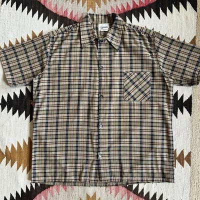 Camisa vintage años 60 70 Le Beau-Fort francesa euro manga corta mezcla algodón talla L Foto 1 de 4