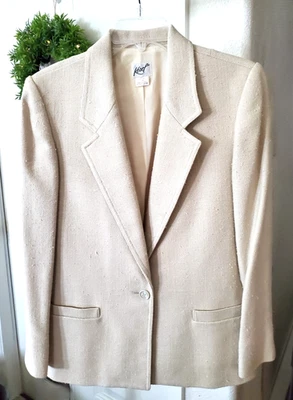 Blazer Koret Mujer 100% Seda De Colección Color Natural Talla 10, Clásico Excelente Estado. Foto 1 de 4
