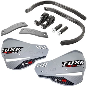Tusk D-Flex Pro Adventure Handguards Black Bar/Grey Plastics 1 1/8" Bars - Picture 1 of 3