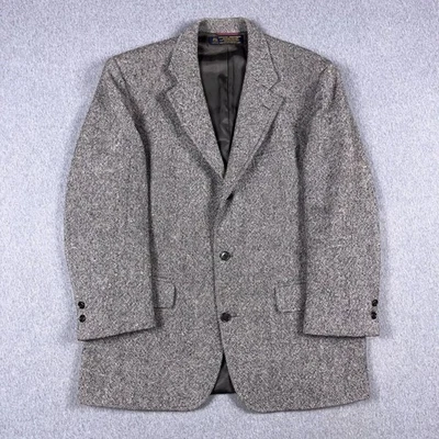 VTG Brooks Brothers Blazer Mens 44R Scottish Shetland Tweed Wool Gray Union USA - Image 1 of 4