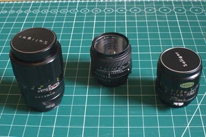 Vintage Nikon F fit prime lens set, 24mm, 35mm & 135mm, Soligor, Sigma - Picture 1 of 10
