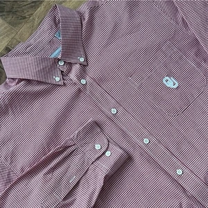 OU Sooners Herren XL Button Down Hemd rot kariert kariert langarm Campus - Bild 1 von 5