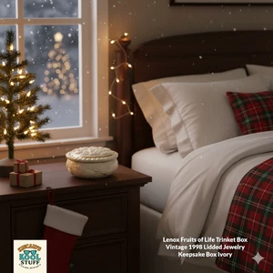 Lenox Fruits of Life Schmuckschatulle Vintage 1998 Deckel Schmuck Andenkenbox Elfenbein - Bild 1 von 11